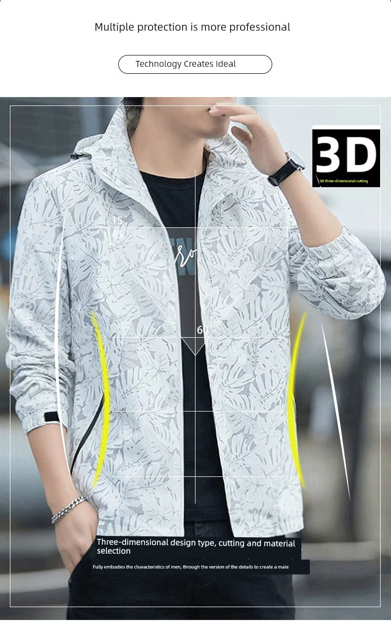 Trendy Summer Print Sun-Protective Clothing Three-in-One Shell Jacket