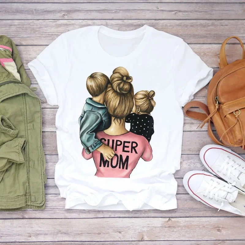 Trendy Super Mom Graphic T Shirts