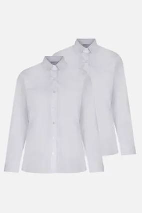 Trutex Easycare White Blouses - Long Sleeve - Twin Pack