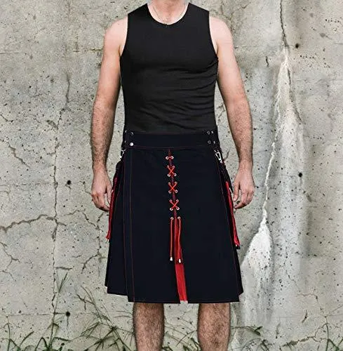 Utility Kilt Hybrid Modern 100% Cotton Jeans Kilt New For Men's