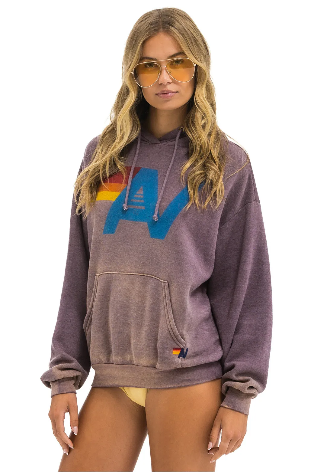 VINTAGE LOGO RELAXED PULLOVER HOODIE - FADED MOCHA