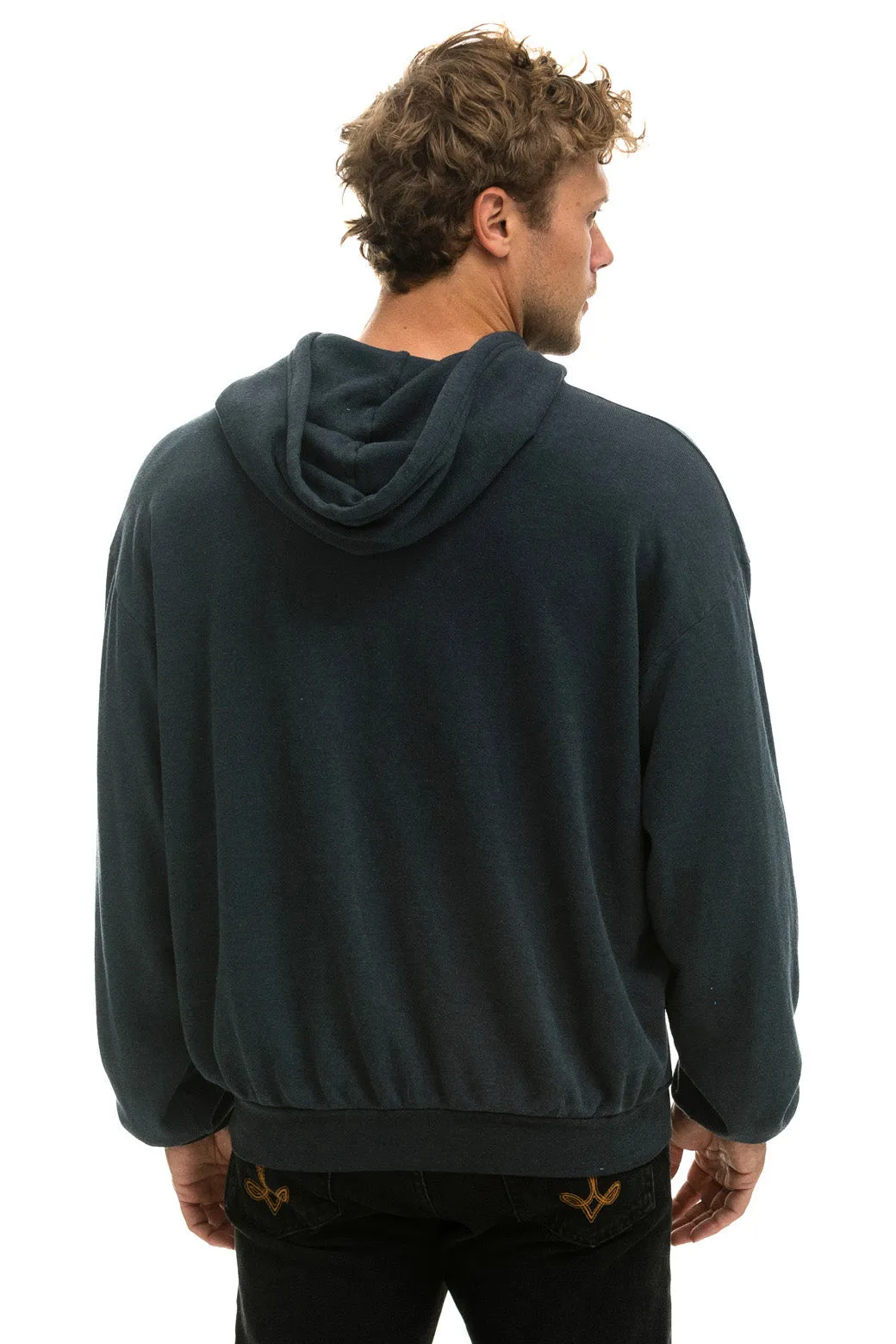 WAVE STRIPE 4 PULLOVER HOODIE RELAXED - CHARCOAL // CHARCOAL