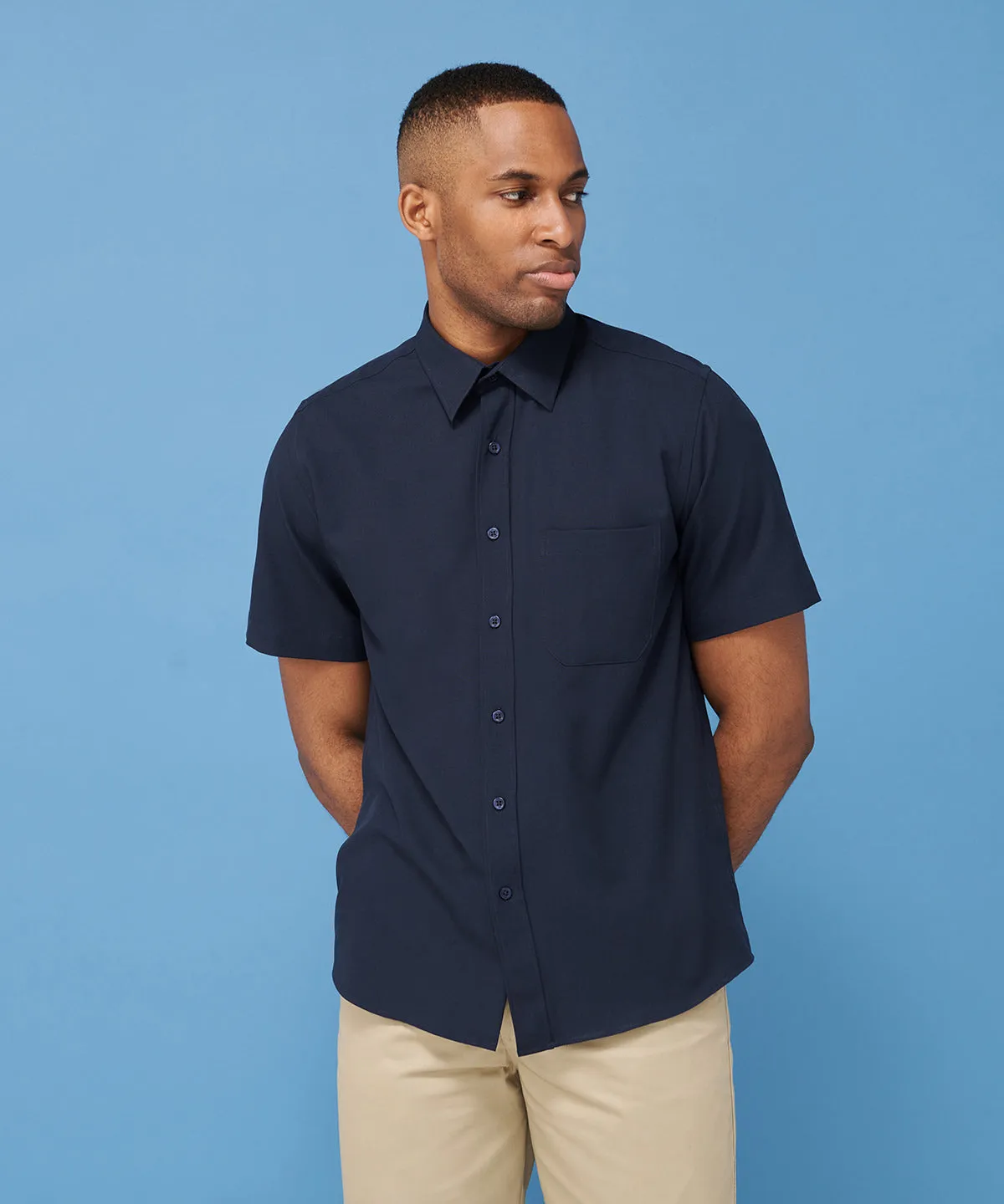 Wicking antibacterial short sleeve shirt | Navy