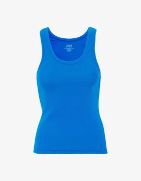 Women Organic Rib Tank Top - Pacific Blue