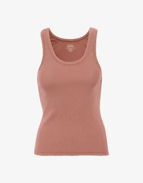 Women Organic Rib Tank Top - Rosewood Mist