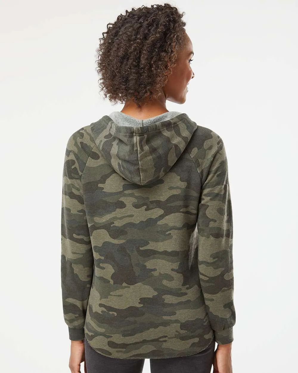 Women's Camo Flowy V-neck Hoodie