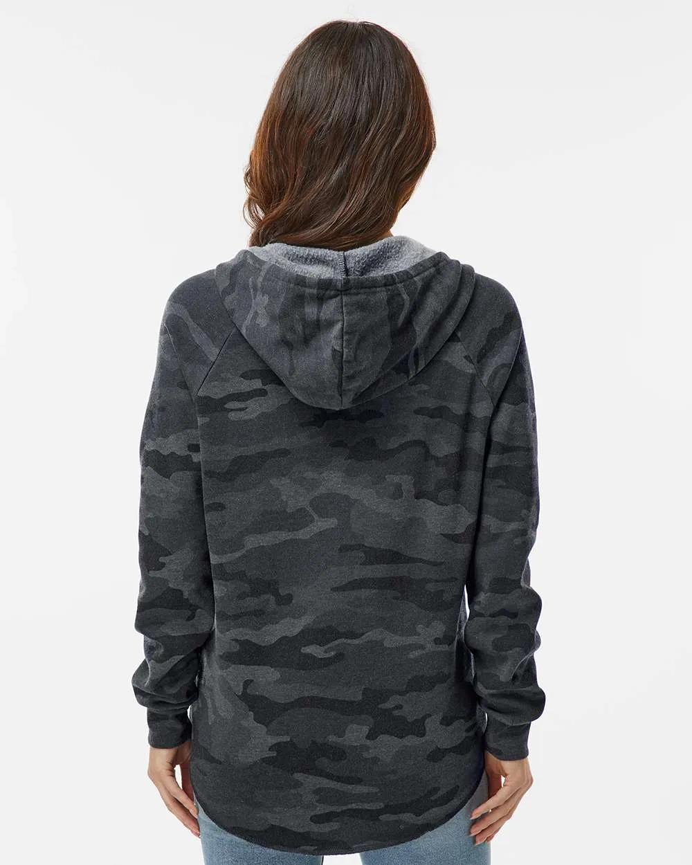 Women's Camo Flowy V-neck Hoodie