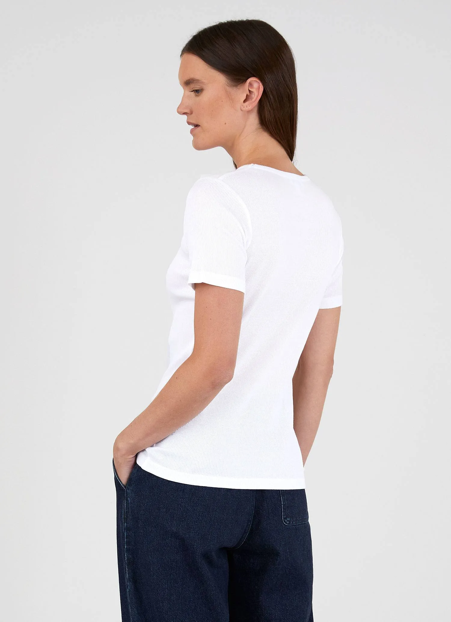 Women's Rib T-shirt in White